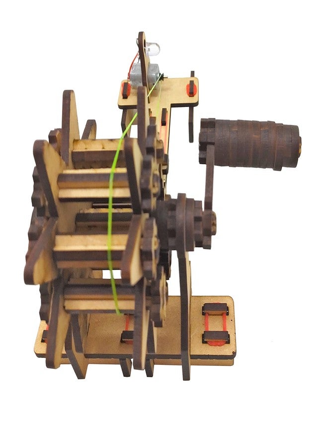 StepsToDo Spinning Wheel Generator Kit |DIY Charkha Generator | Mechanical DC Generator Making Kit | DC Generator Demonstration Model | Science Project Kit - Image 4